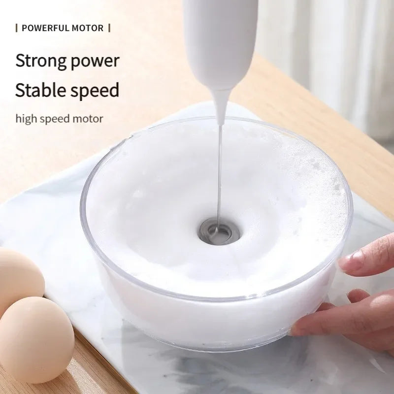 1PC Battery Model Handheld Egg Beater Froth Mixer Kitchen Automatic Coffee Milk Foaming Mixer Kitchen Whisk Tools Peaceful Pleasures Health and Wellness