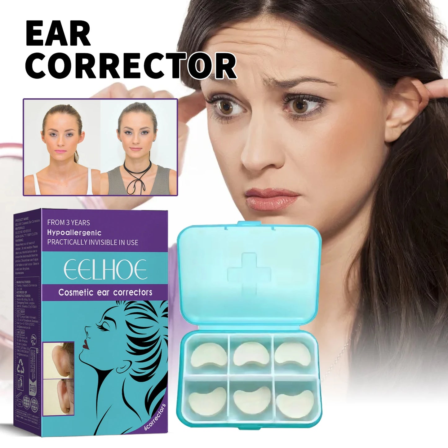 Typed Waterproof Ear Patch Correcting Ear Protrusion Reshape Ears Contour Long-Lasting Supporting Comfort Cosmetic Ear Corrector Peaceful Pleasures Health and Wellness