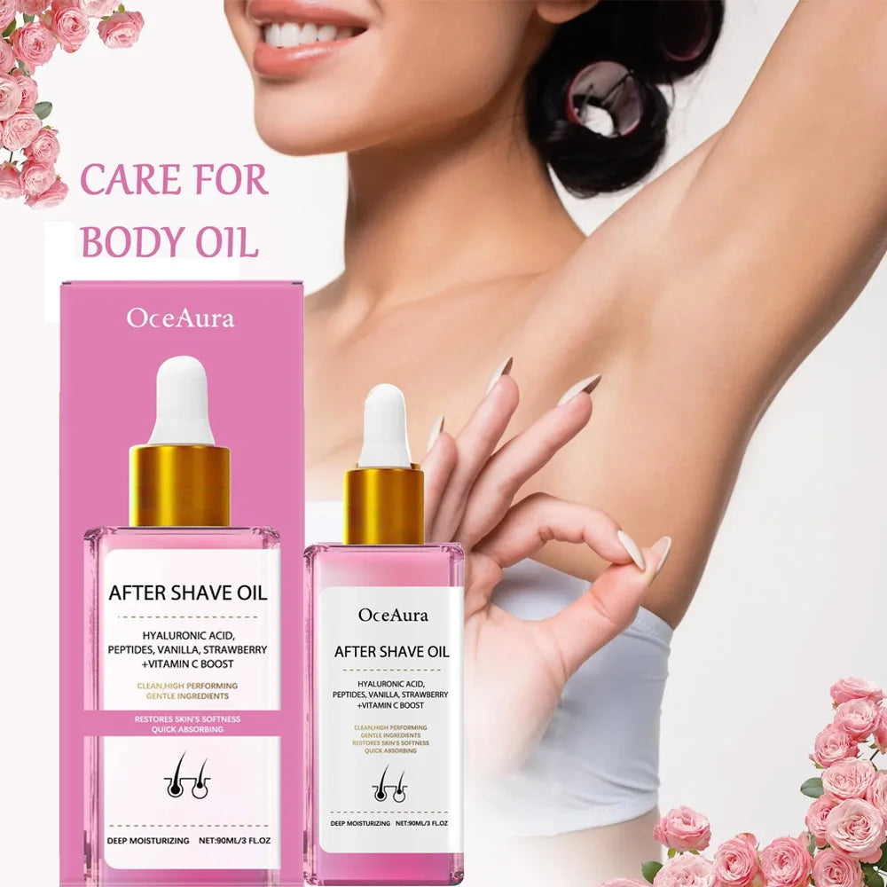 Strawberry Vanilla After Shave Oil Women For Smooth Skin Soft Serve After Shave Oil Shave Oil Prevent Ingrown Hairs & Dryness Peaceful Pleasures Health and Wellness