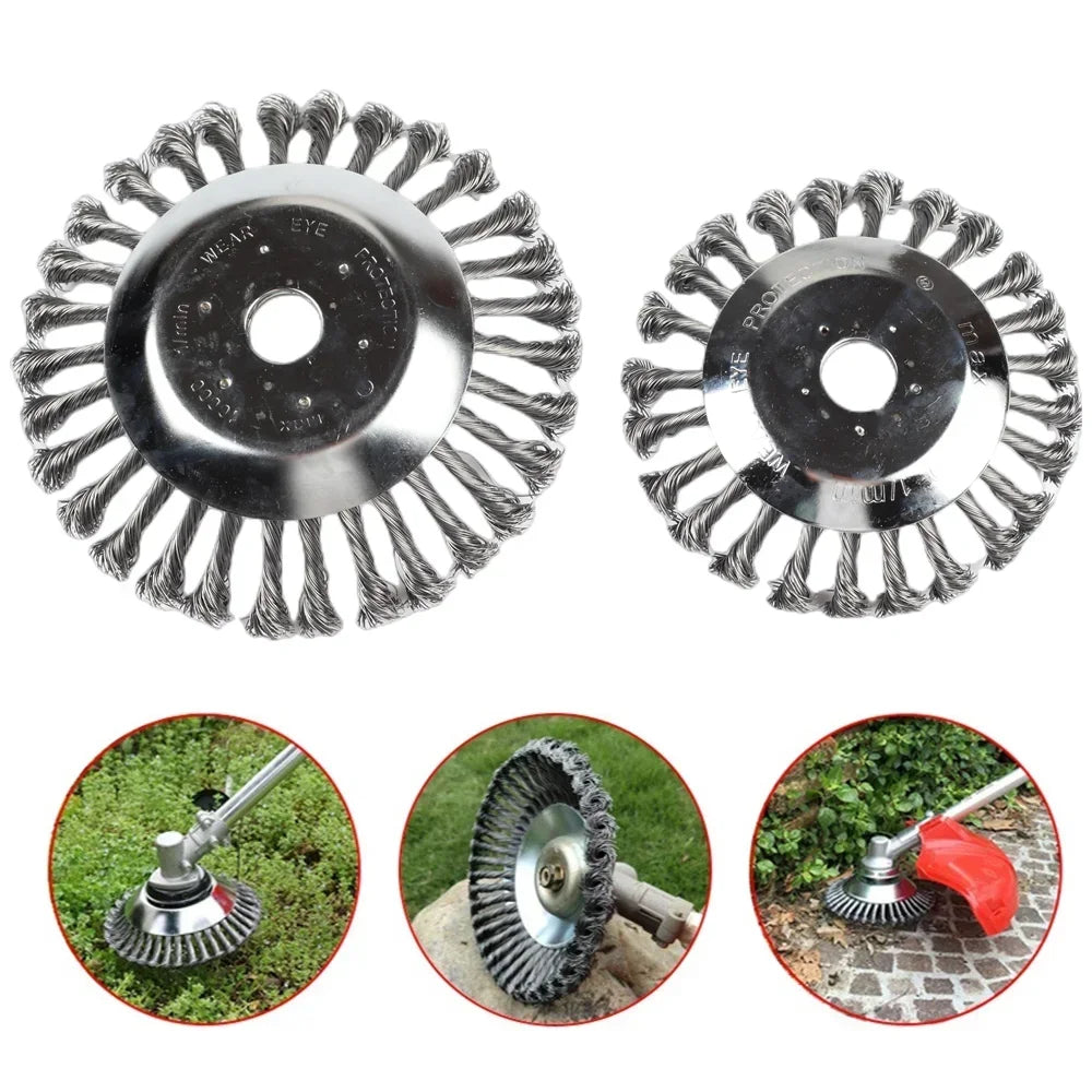 6" & 8" Steel Wire Weed Brush Cutter Head | Universal Trimmer Disc Peaceful Pleasures Health and Wellness