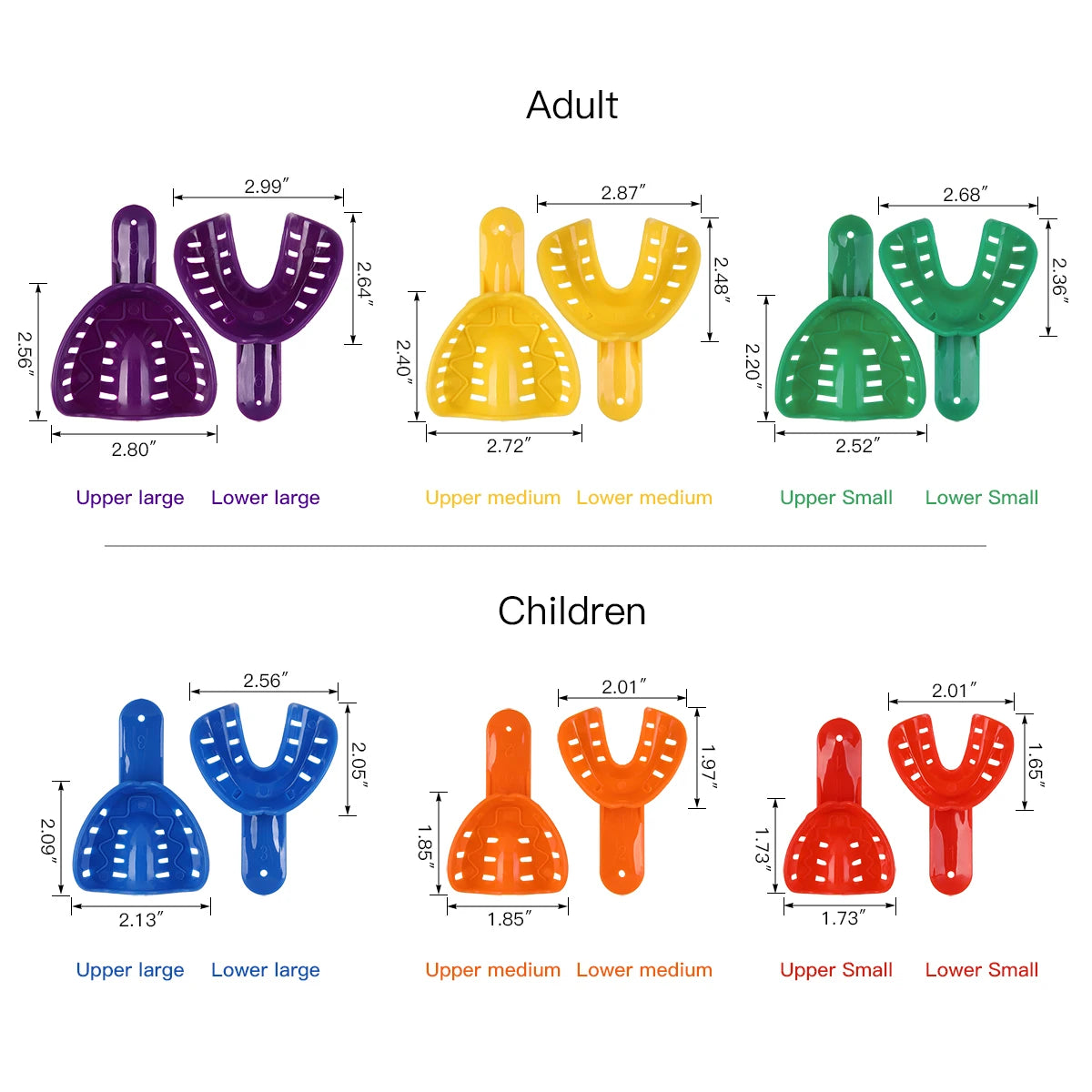 12-Piece Dental Impression Trays Set – Small, Medium & Large