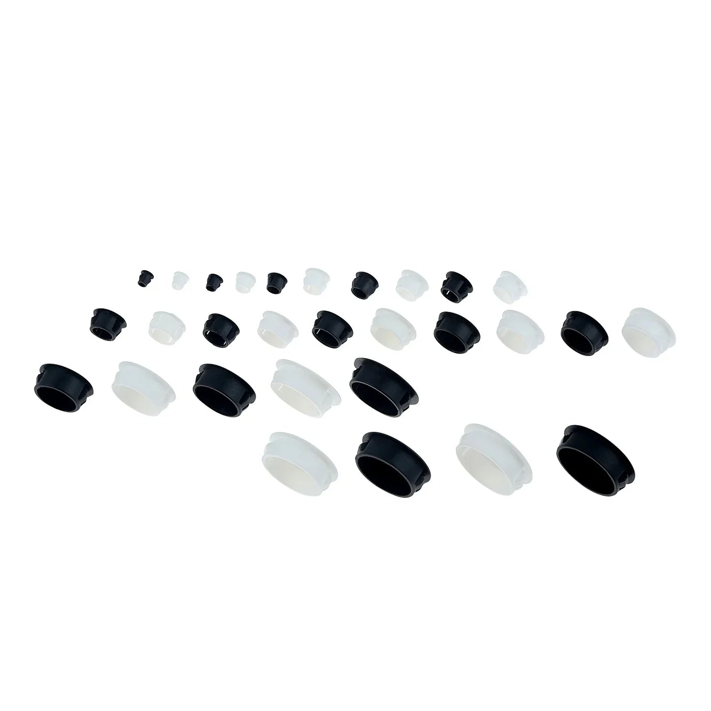 50Pcs Plastic Blanking End Caps Hole Plugs 5mm–32mm Black/White