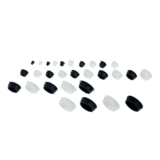 50Pcs Plastic Blanking End Caps Hole Plugs 5mm–32mm Black/White Plastic End Caps Oasis Select 13mm white