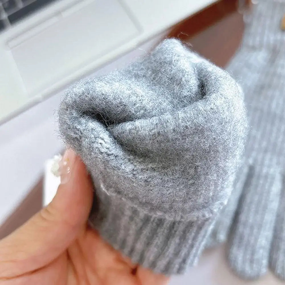 Women's Winter Knitted Touchscreen Gloves – Fleece Lined Winter Knitted Gloves Peaceful Pleasures Health and Wellness