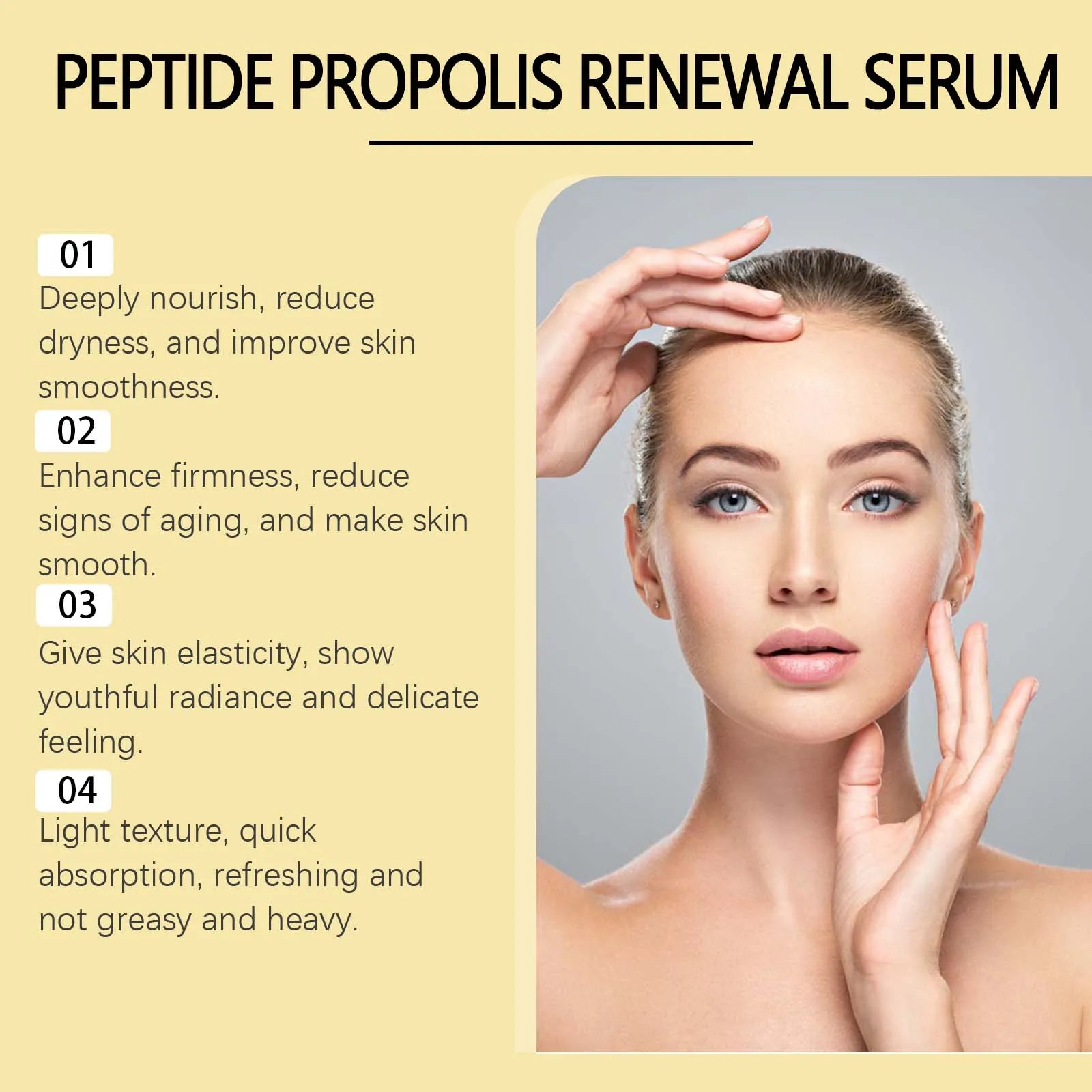 Peptide Propolis Face Serum Reduce Dryness Firming Lifting Anti Redness Renewal Smoothing Nourishing Repair Damaged Skin Essence Peaceful Pleasures Health and Wellness