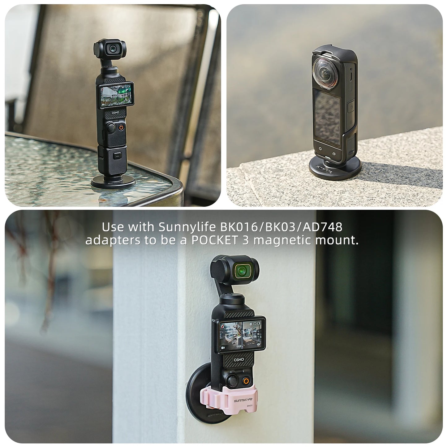 Multi-Functional Magnetic Base+Adapter For DJI OSMO 360 Quick-Release Magnetic Base For Action 5 Pro/4/3/2 Adjustable Base Mount Peaceful Pleasures Health and Wellness