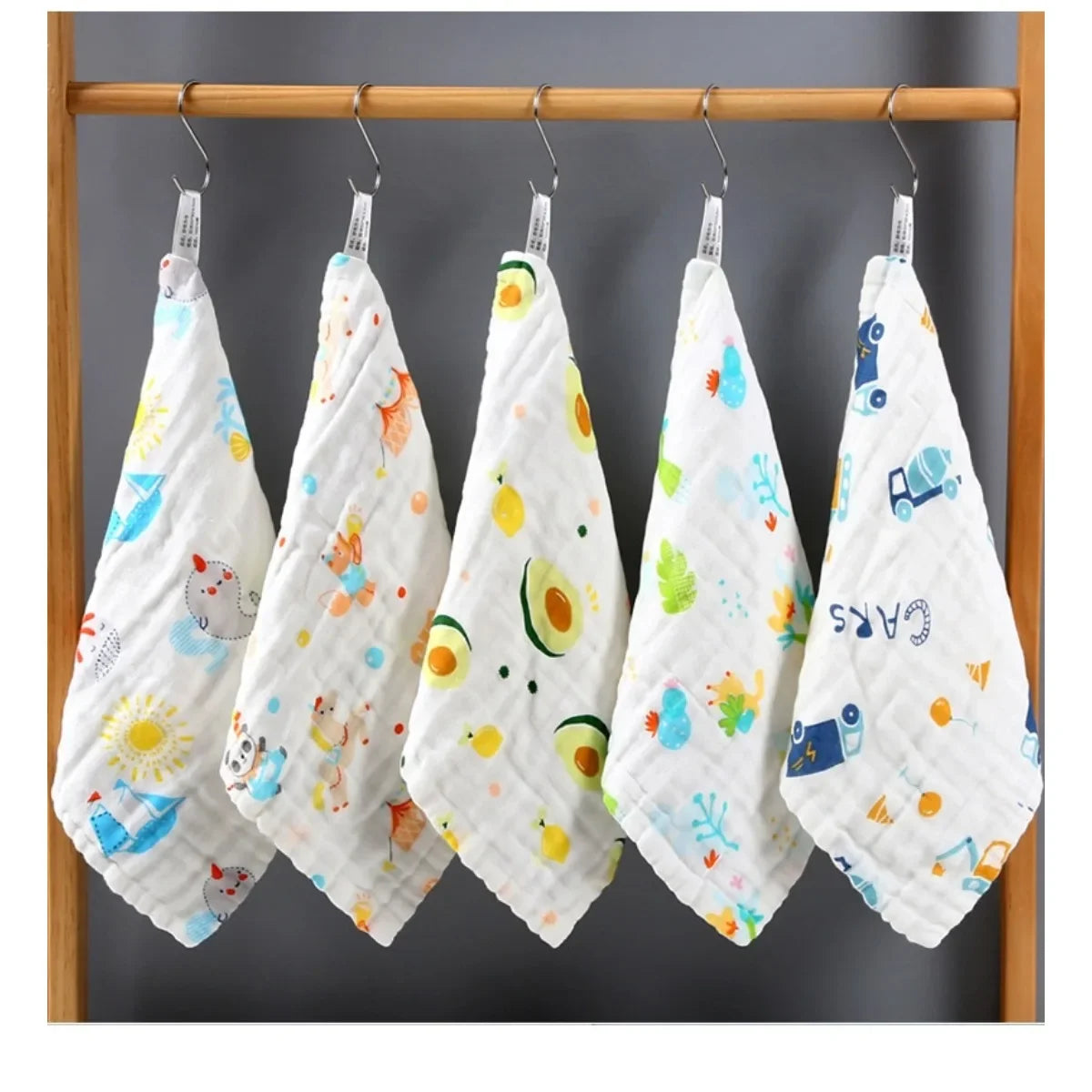 Baby Muslin Washcloths 6-Layer Cotton Burp Cloths 3 or 5 Pack