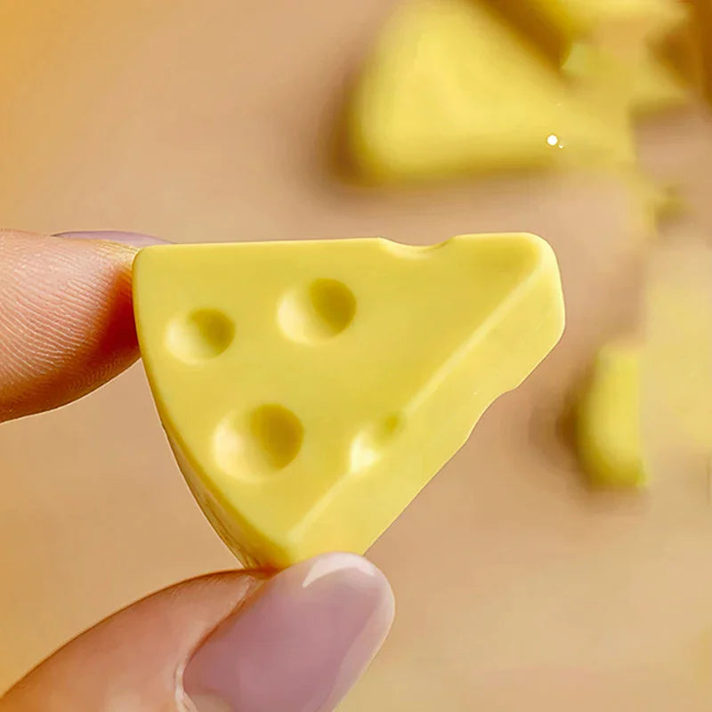 Cheese-Shaped Novelty Eraser Set – 7-Pack TPR School Erasers