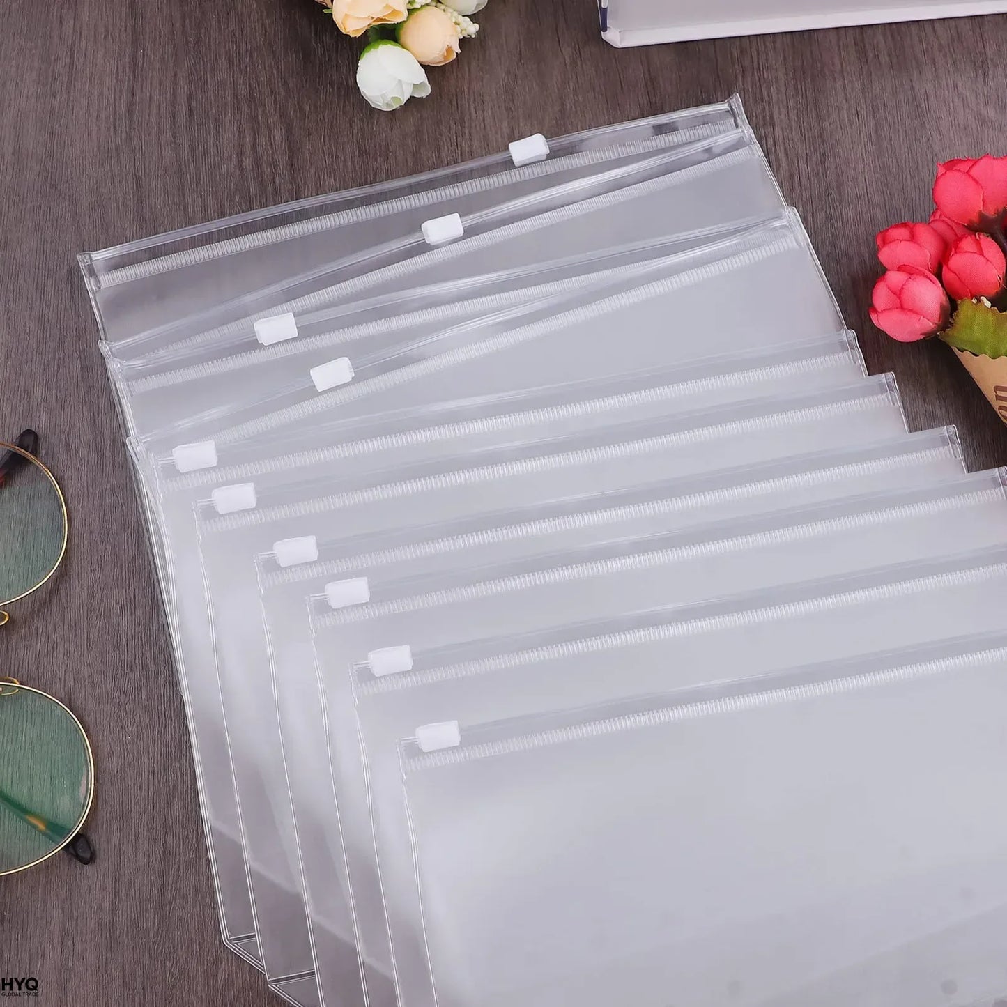6 Holes A6 Binder Pockets Clear Zipper Folders Ring Loose Leaf