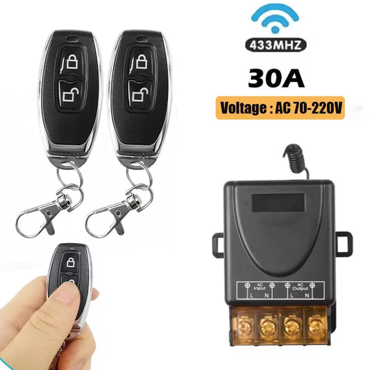 433MHz 30A Wireless Remote Control Switch AC 75V–220V Relay Wireless Relay Switch Oasis Select