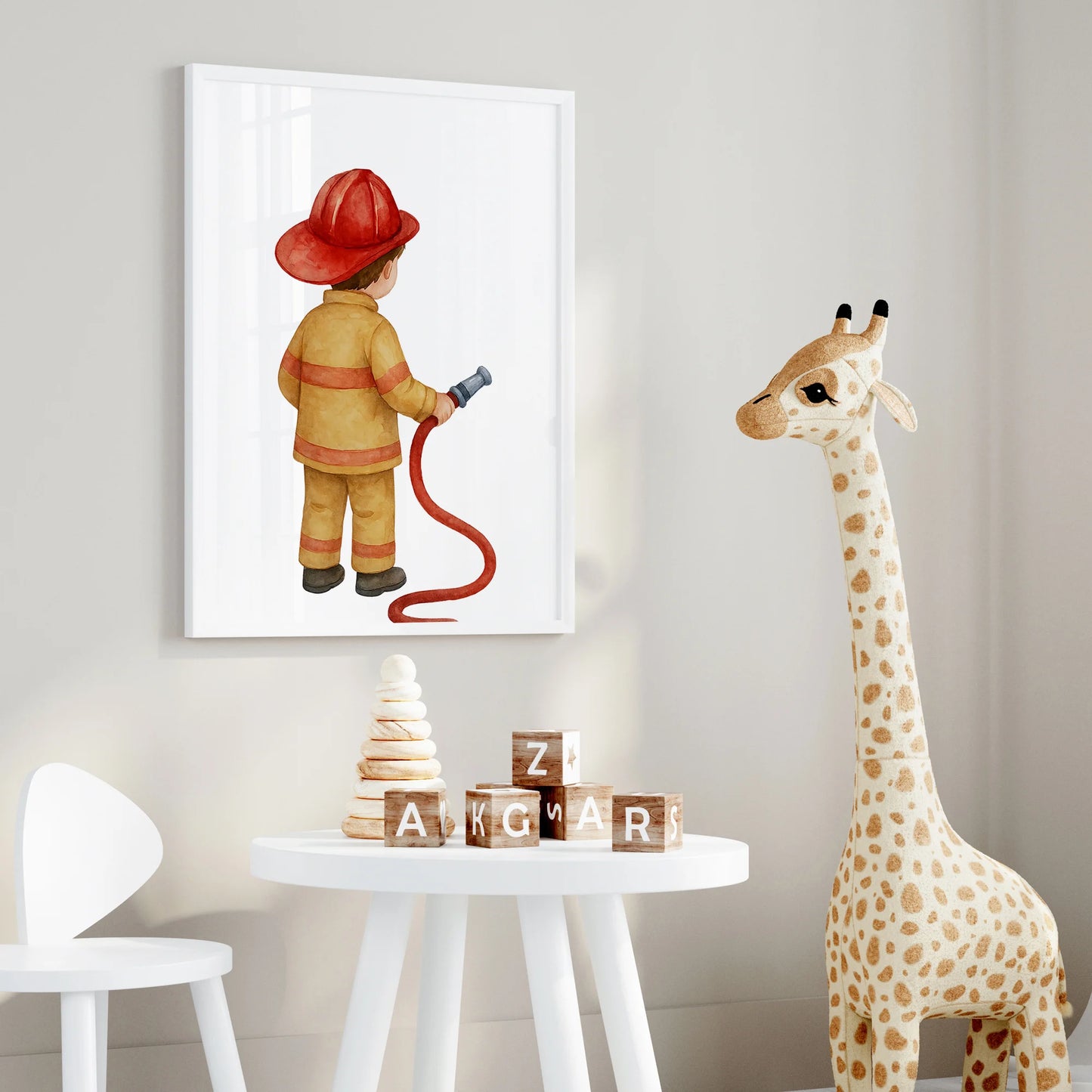 Personalized Firefighter Canvas Wall Art Set of 3 | Kids Decor