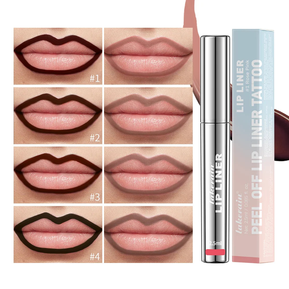 Waterproof Lip Liner Peel Off Tattoo Lipgloss Waterproof Long Lasting Matte Lip Tint Brown Contour Tear-off Lips Stain Cosmetic Peaceful Pleasures Health and Wellness