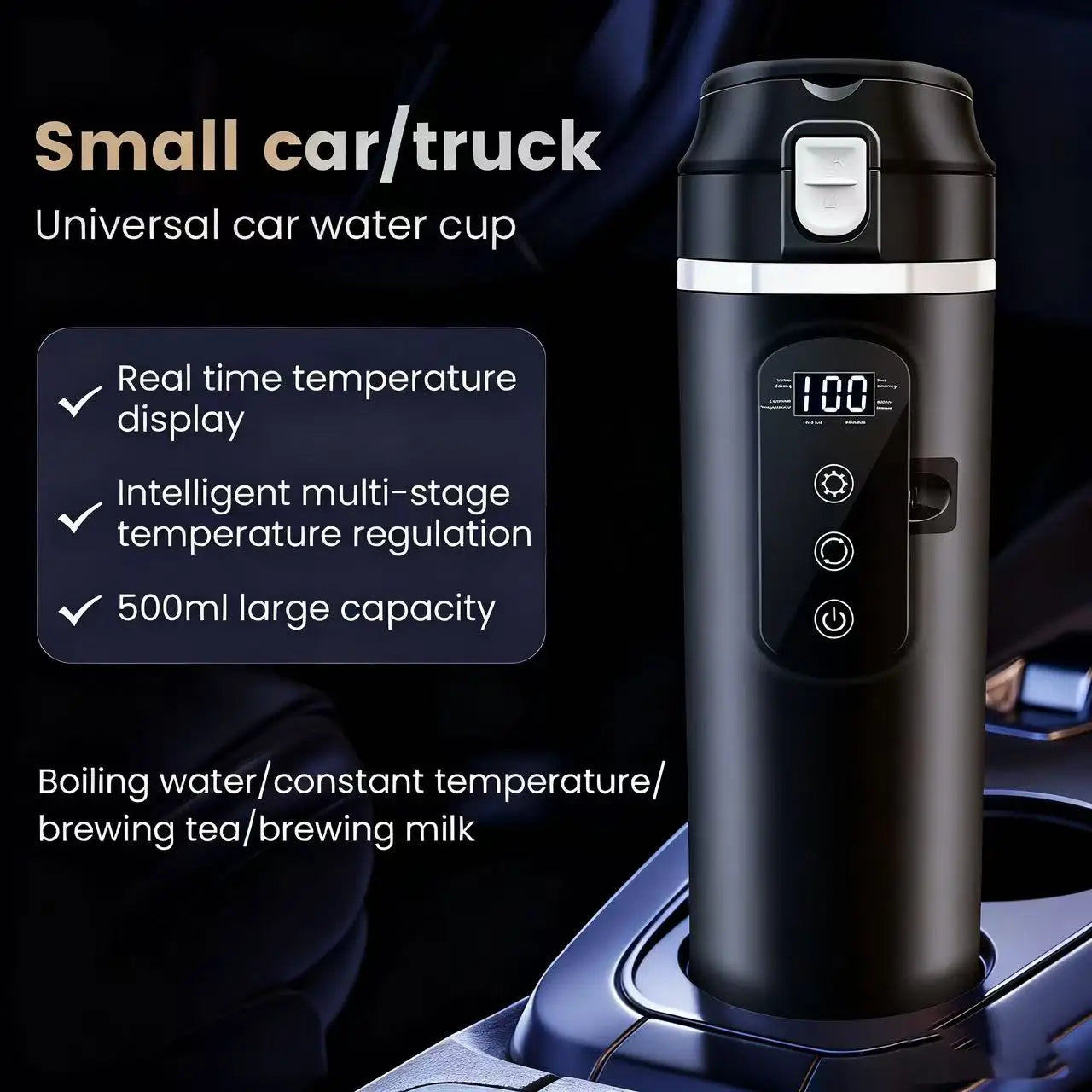URGGU 12V/24V Car Electric Kettle – 304 Stainless Steel Mug