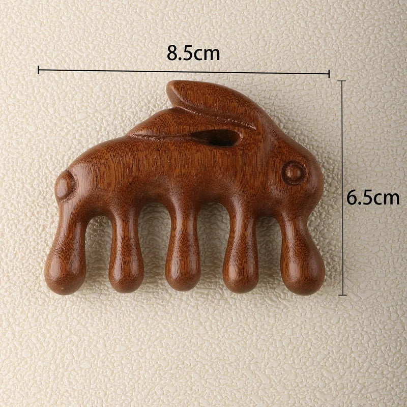 Sandalwood Scalp Massager Wide Tooth Comb & Guasha Tool