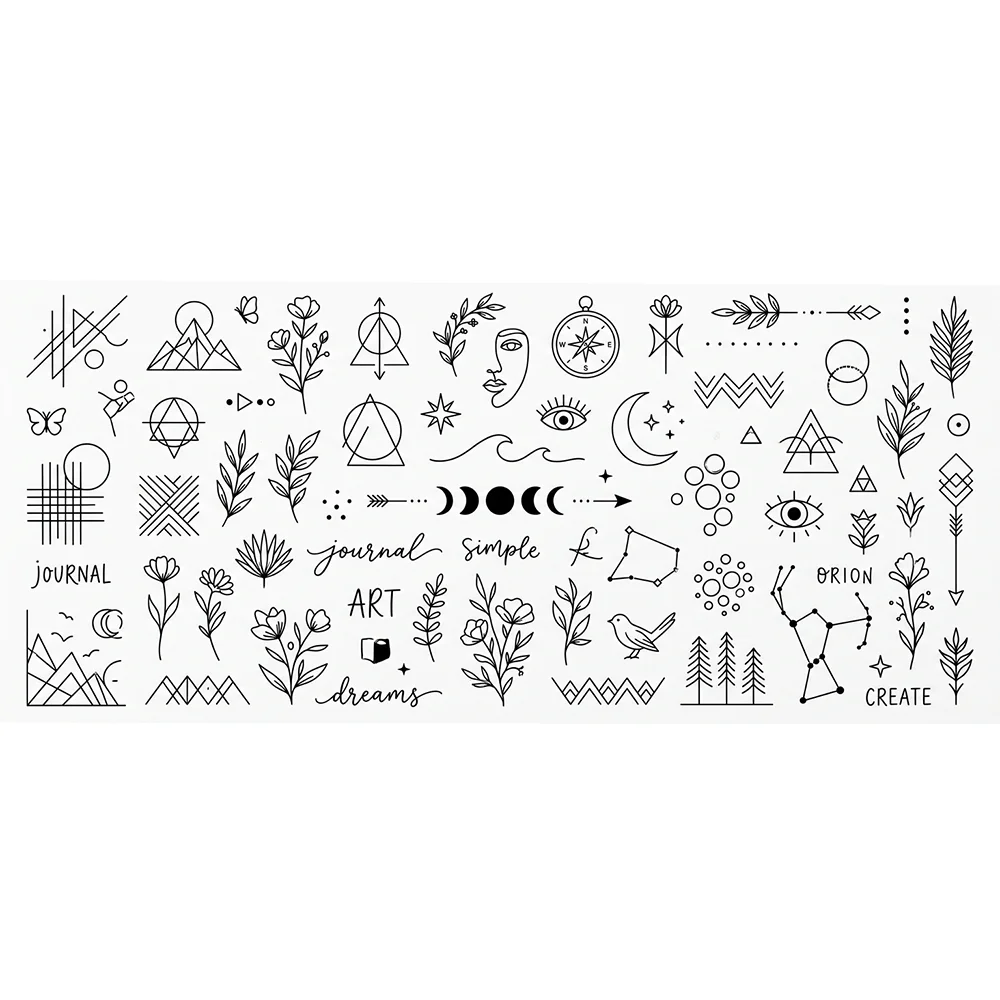 Minimalist Boho UV DTF Transfer Stickers | DIY Craft Decals