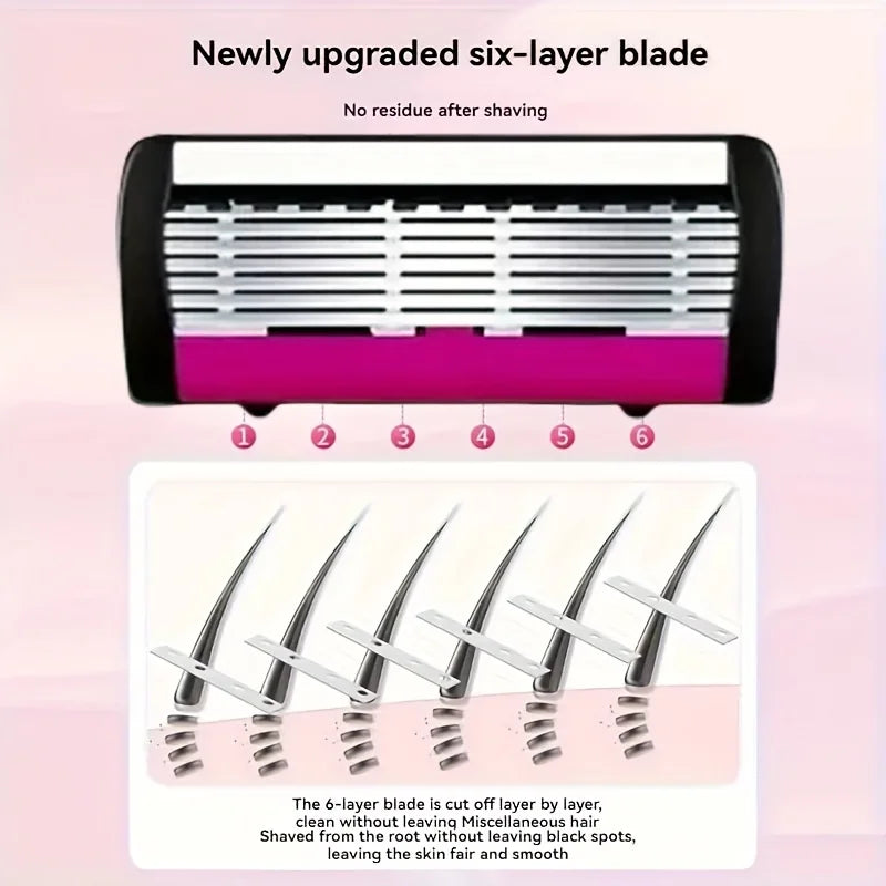 6-Layer Double Edge Safety Razor | Stainless Steel Manual Shaver