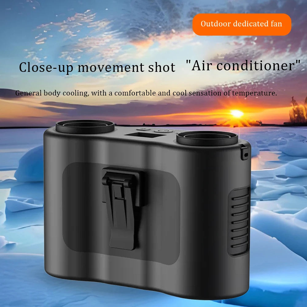 Portable Waist Clip Fan Wearable Mini USB Rechargeable Hanging Fan for Outdoor Working Double Air Outlet Waist Fan 20000Mah Peaceful Pleasures Health and Wellness