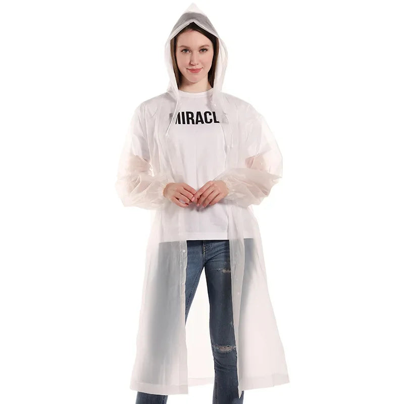 EVA Unisex Waterproof Raincoat – Hooded, Foldable Outdoor Wear