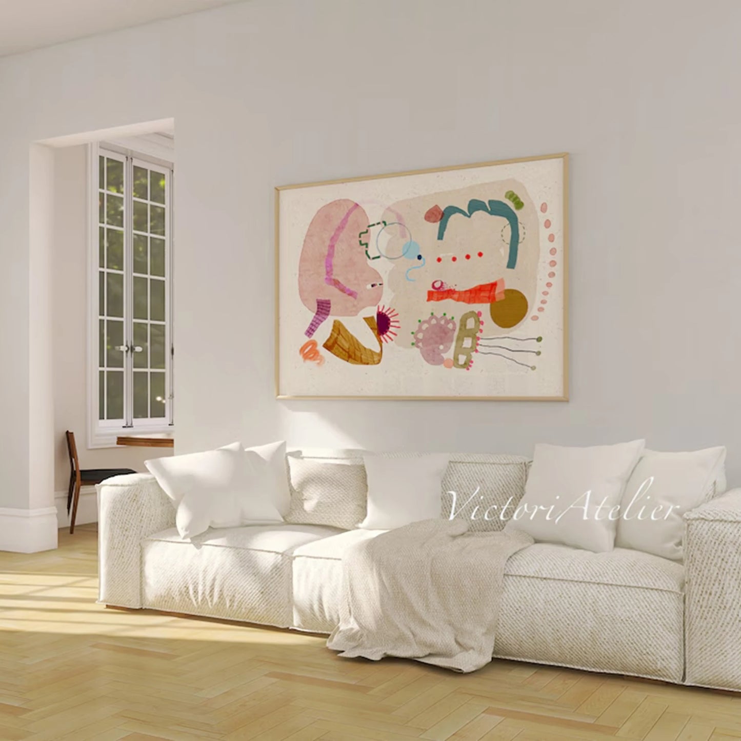 Modern Abstract Multicolor Canvas Wall Art Print | Home Decor