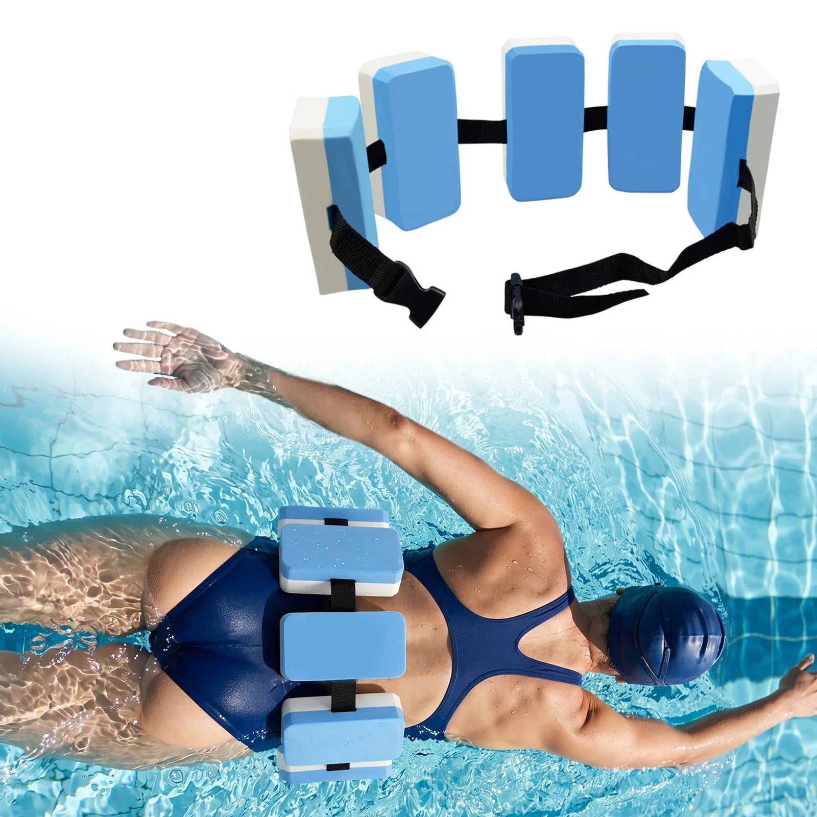 Kids Swim Belt with Adjustable Strap Flotation Belt Aquatic Auxiliary Swimming Waist Belt Swimming Training Aid for Beginners Peaceful Pleasures Health and Wellness