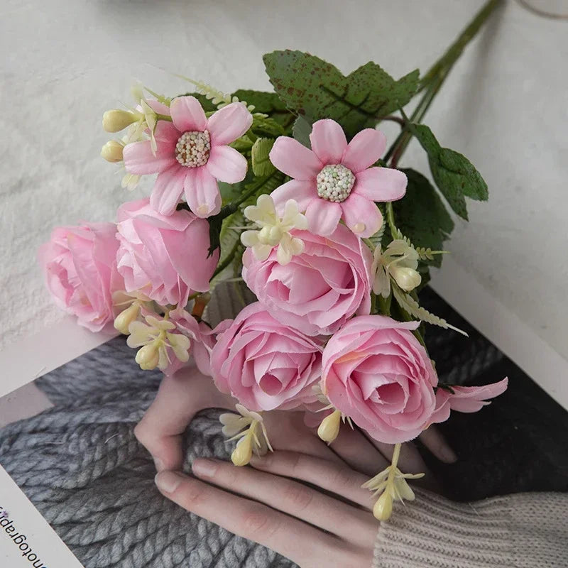 Silk Rose Artificial Flower Bouquet | Wedding & Home Decor