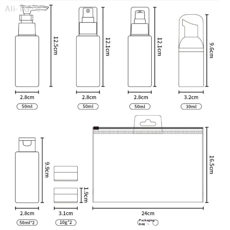 11-Piece Refillable Travel Bottle Set – Leak-Proof TSA Approved