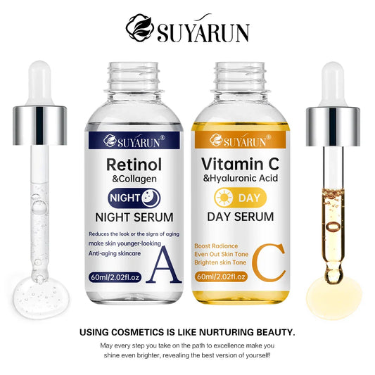 SUYARUN Vitamin C & Retinol Serum – Brightening Anti-Aging Duo Face Serum Duo Oasis Select