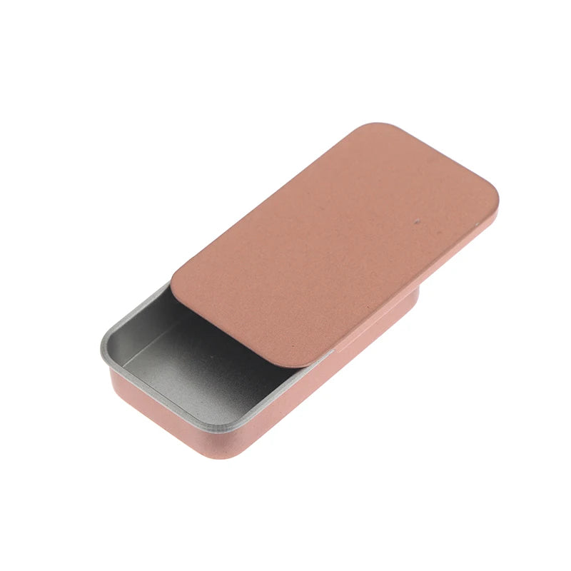 Aluminum Slide Cover Tin Box | Refillable Storage for Lip Balm & More