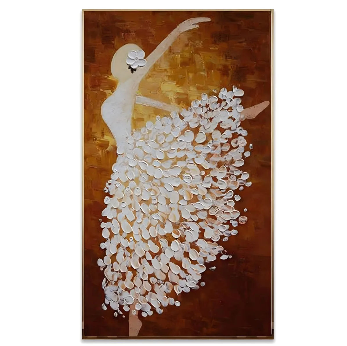 Ballet Dancer Hand Painted Abstract Palette Knife Painting on Canvas, Modern Wall Art for Living Room, Home Decoration Peaceful Pleasures Health and Wellness 80x160cm