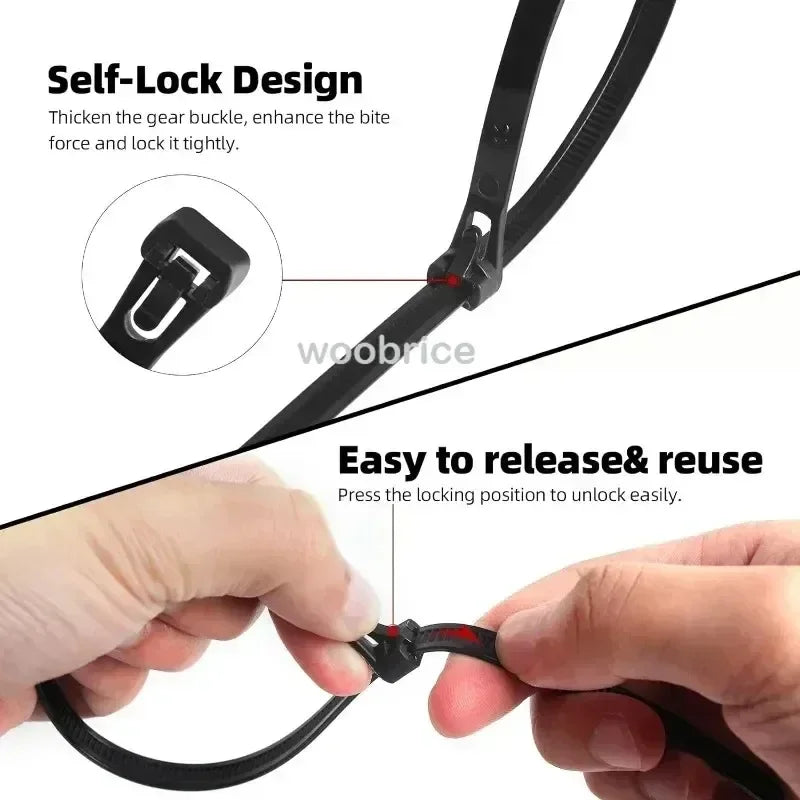 Self-Locking Nylon Cable Ties | 100–1000 Pcs Zip Tie Set