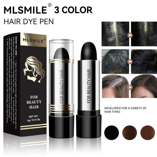 MLSMILE Black Hair Color Stick – Instant Gray Coverage Touch-Up Pen Temporary Hair Dye Pen Oasis Select