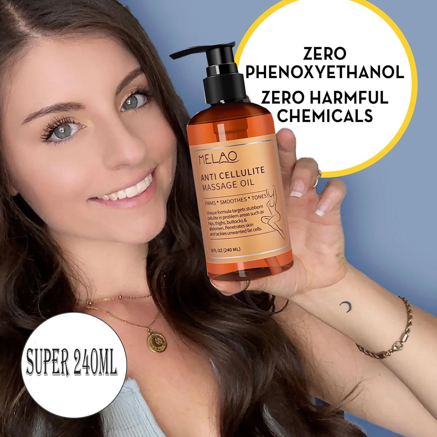 240ml Tightening Body Oil Nourishing Lifting Firming Smooth Anti Cellulite Lightening Improve Dry Brightening Skin Care Massage Peaceful Pleasures Health and Wellness