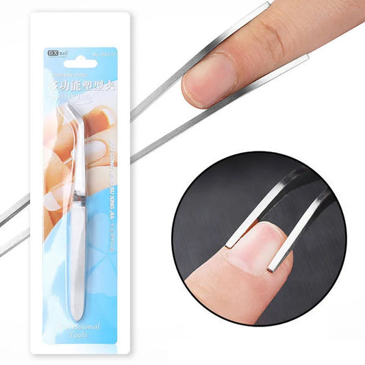 Stainless Steel Nail Art Tweezers | Manicure C-Curve Clip Tool Nail Art Tweezers Peaceful Pleasures Health and Wellness
