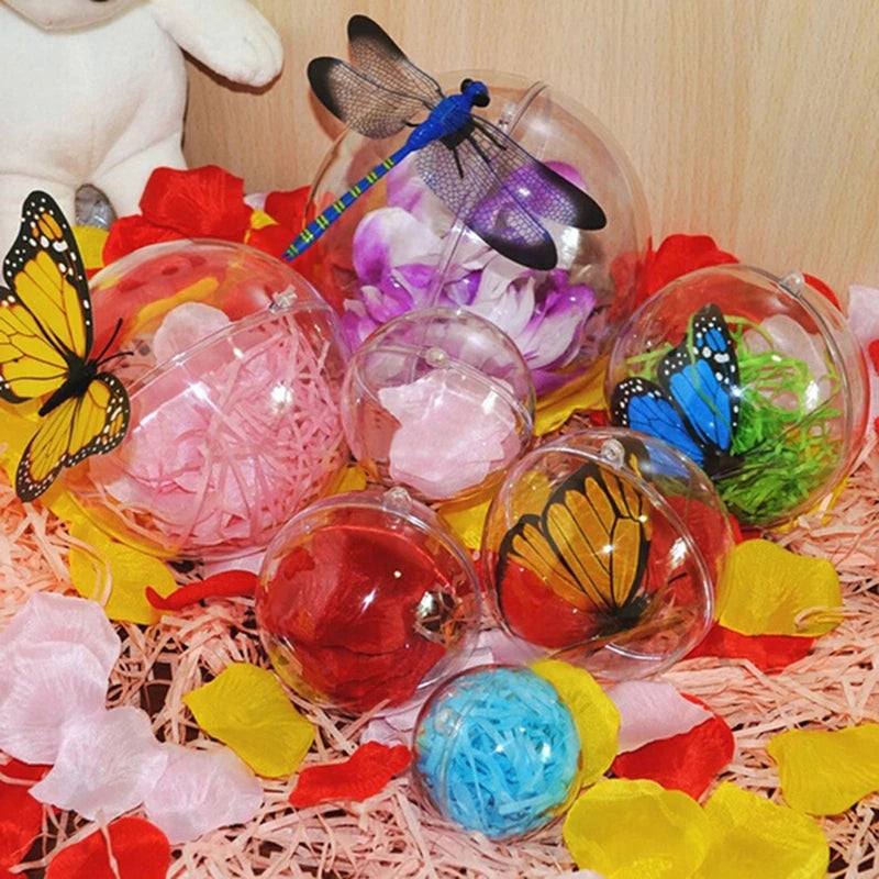 Fillable Clear Plastic Christmas Ornament Balls 4–10cm Baubles
