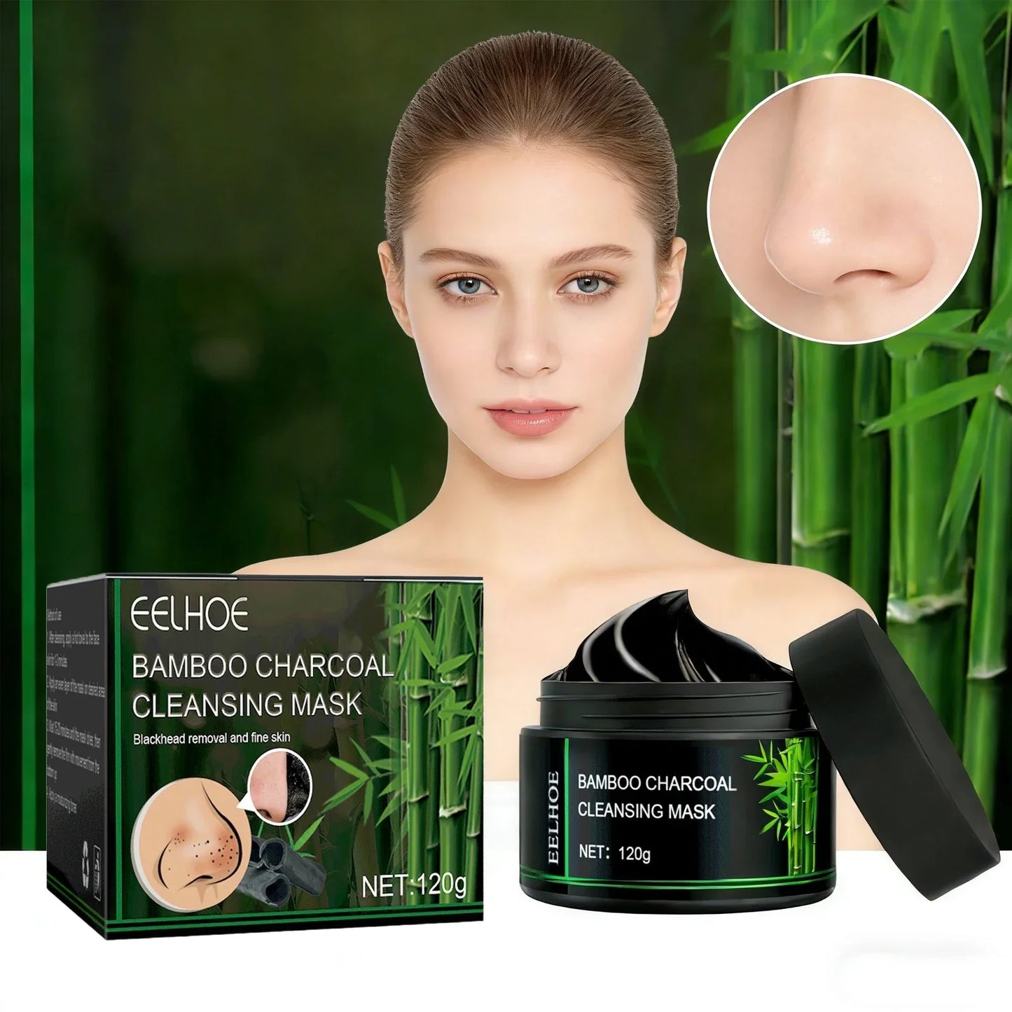 Bamboo Charcoal Peel-Off Mask – Blackhead & Pore Minimizer