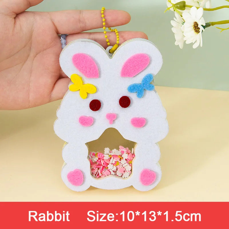 Cartoon Non Woven Shake Pendant DIY Material Kits Children Kids Easy
