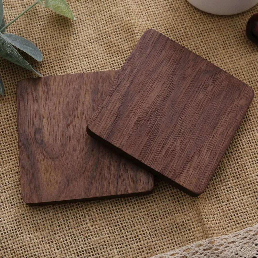 Wood Bamboo Coasters | Heat-Resistant Tea & Coffee Cup Mats