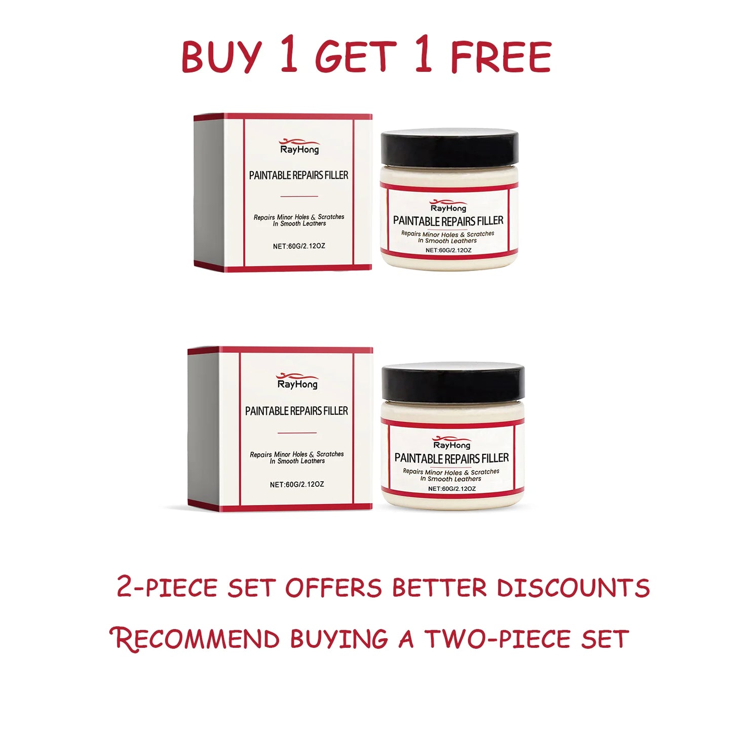 Rayhong 60ml Leather Repair Paste – Car Seat & Sofa Filler