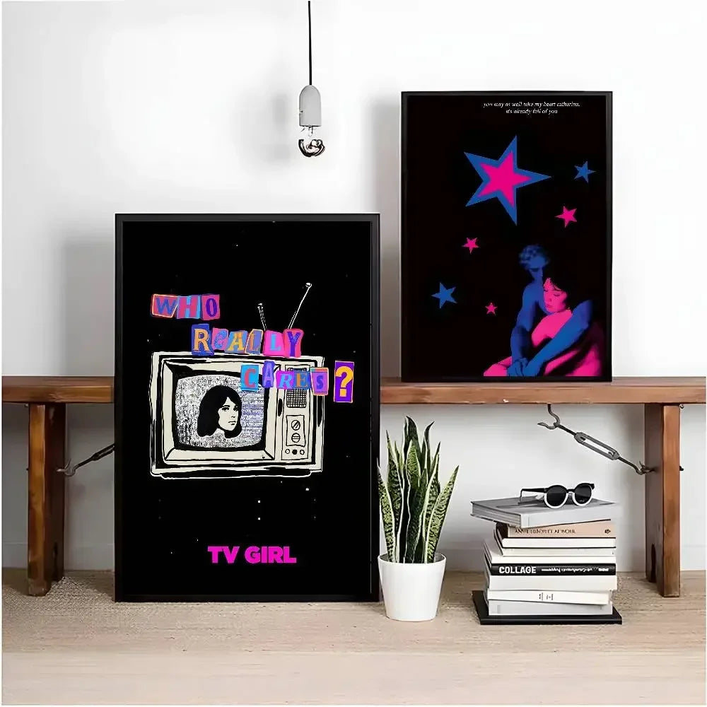 Who Really Cares-T-TV Girl Album Aesthetic Canvas Painting Posters and Prints Wall Picture For Living Room Decoration Peaceful Pleasures Health and Wellness