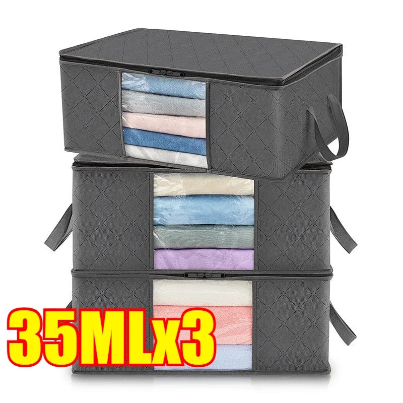 Foldable Blanket & Clothes Storage Bags | 3-Layer Non-Woven
