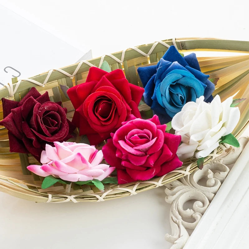 50/100 Pcs Silk Artificial Rose Heads – Wedding & Home Décor