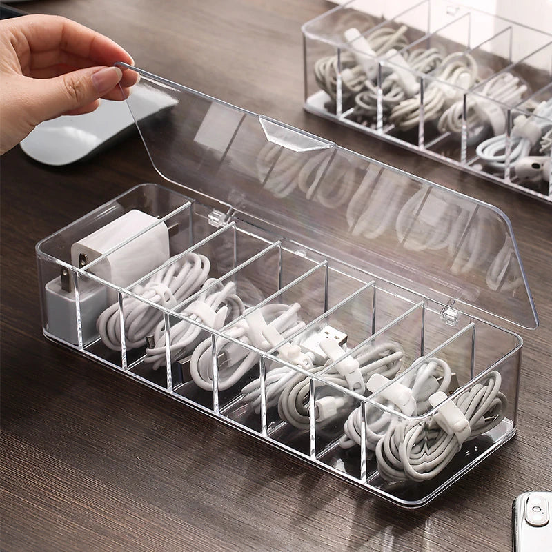 Dust Proof Storage Cable Box, Hub Organizer Box, Desktop Data Cable Storage Box, Mobile Phone Charging Cable, Power Cord Buckle Peaceful Pleasures Health and Wellness