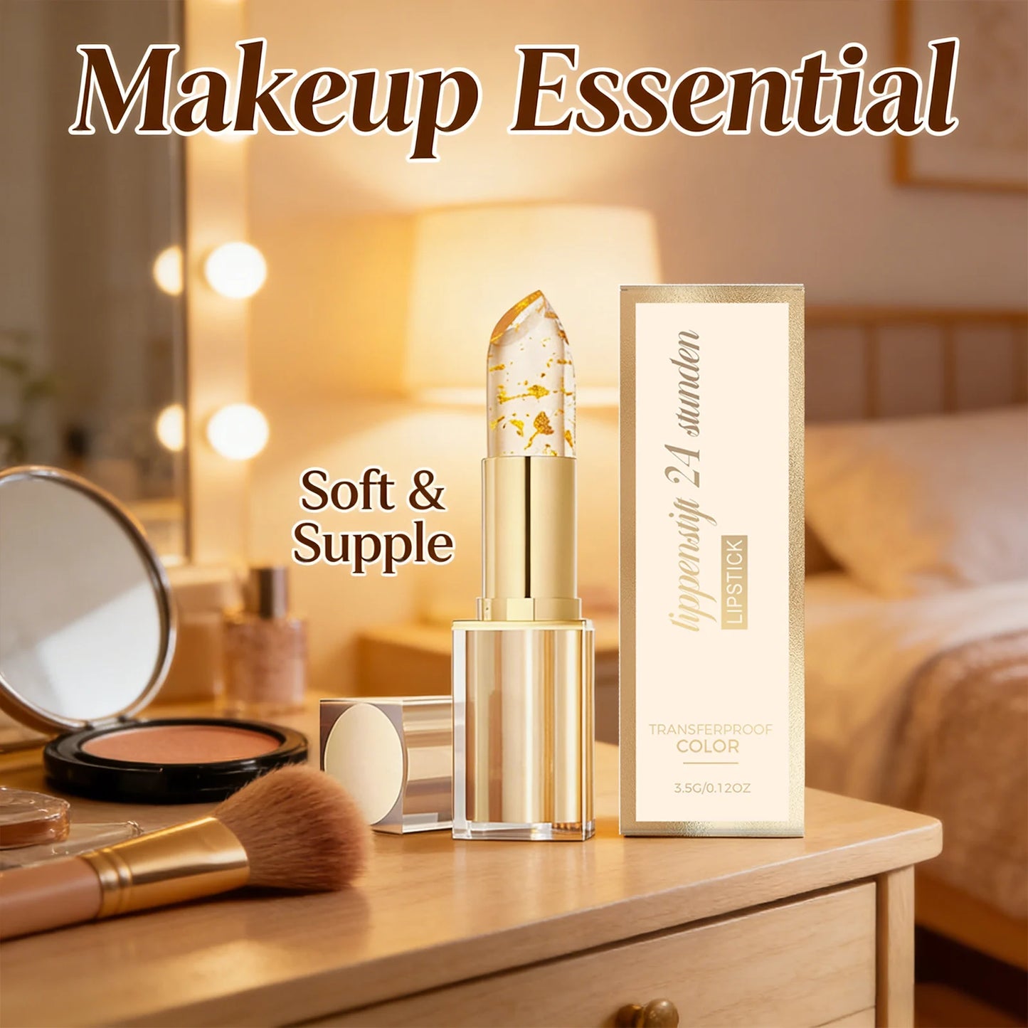 Color Lipstick Nourishing Lips Skin Brightening Enhance Texture Lightweight Long-Lasting Color Suitable for Various Skin Tones Peaceful Pleasures Health and Wellness