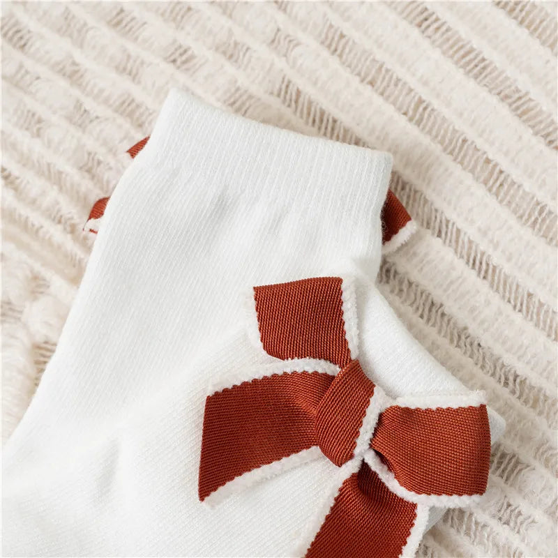 Baby Girls Cotton Bow Socks | Princess Style | Ages 0–5
