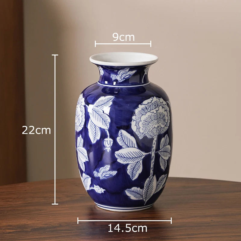 Blue & White Porcelain Vase | Tabletop Flower Décor