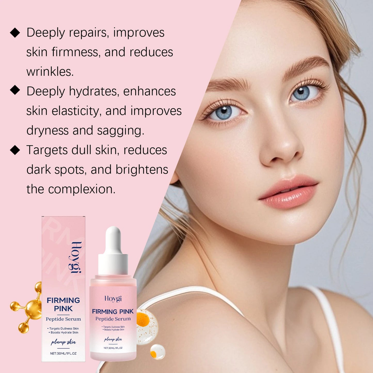 Pink Peptide Collagen Firming Serum – Anti-Aging & Hydration