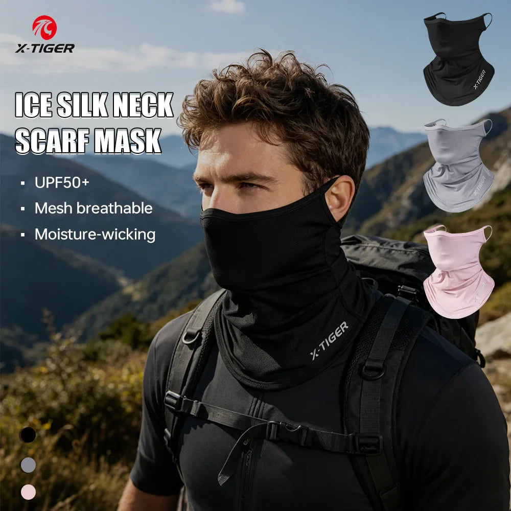 X-TIGER UPF50+ Ice Silk Cycling Face Mask | UV Neck Scarf
