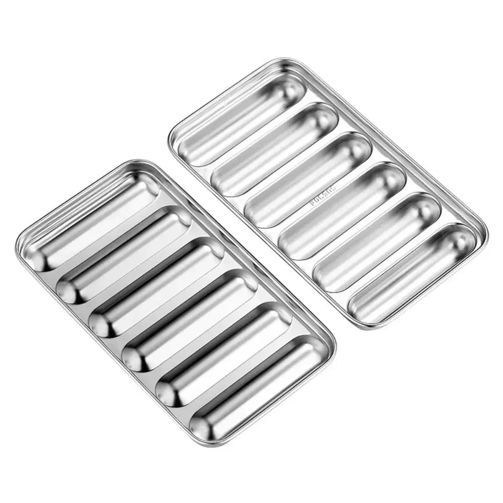 6 in 1 Sausage Maker Stainless steel Mold DIY Hot Dog Handmade ham sausage mould Kitchen Making and Refrigerated Hot Dog tool Peaceful Pleasures Health and Wellness 1set Sausage Mold