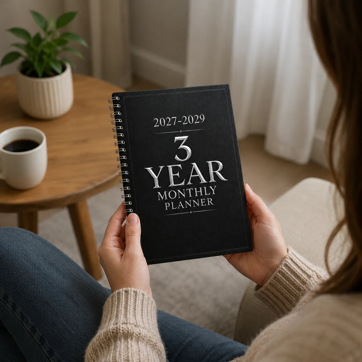 2027-2029 3-Year Monthly Planner A5 Spiral Notebook Minimalist