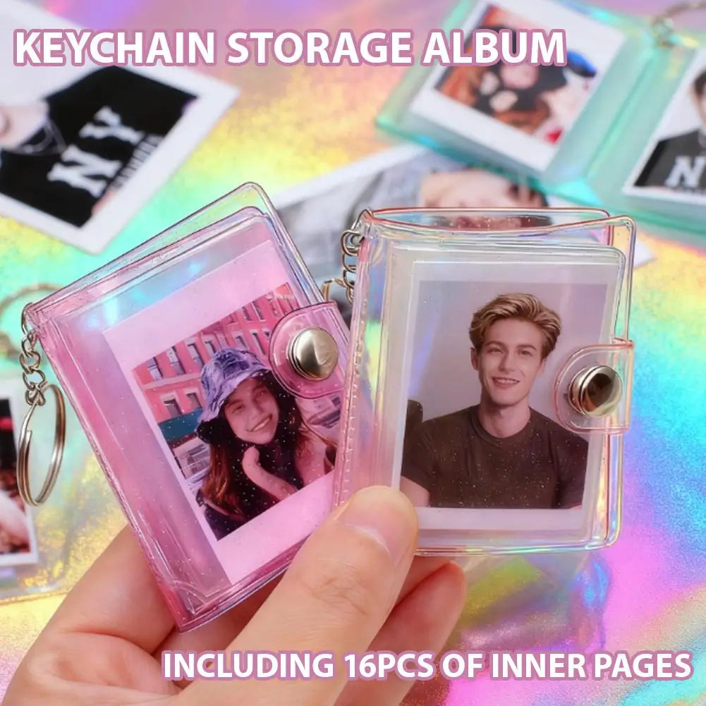Mini Keychain Photo Album – 16-Page PVC Pocket Card Holder Keychain Photo Album Peaceful Pleasures Health and Wellness